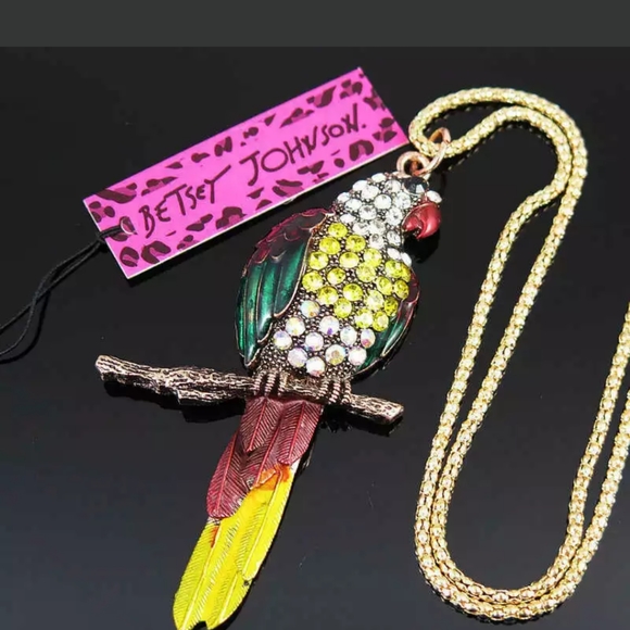 Beautiful Betsey Johnson Rhinestone Parrot - Picture 2 of 3